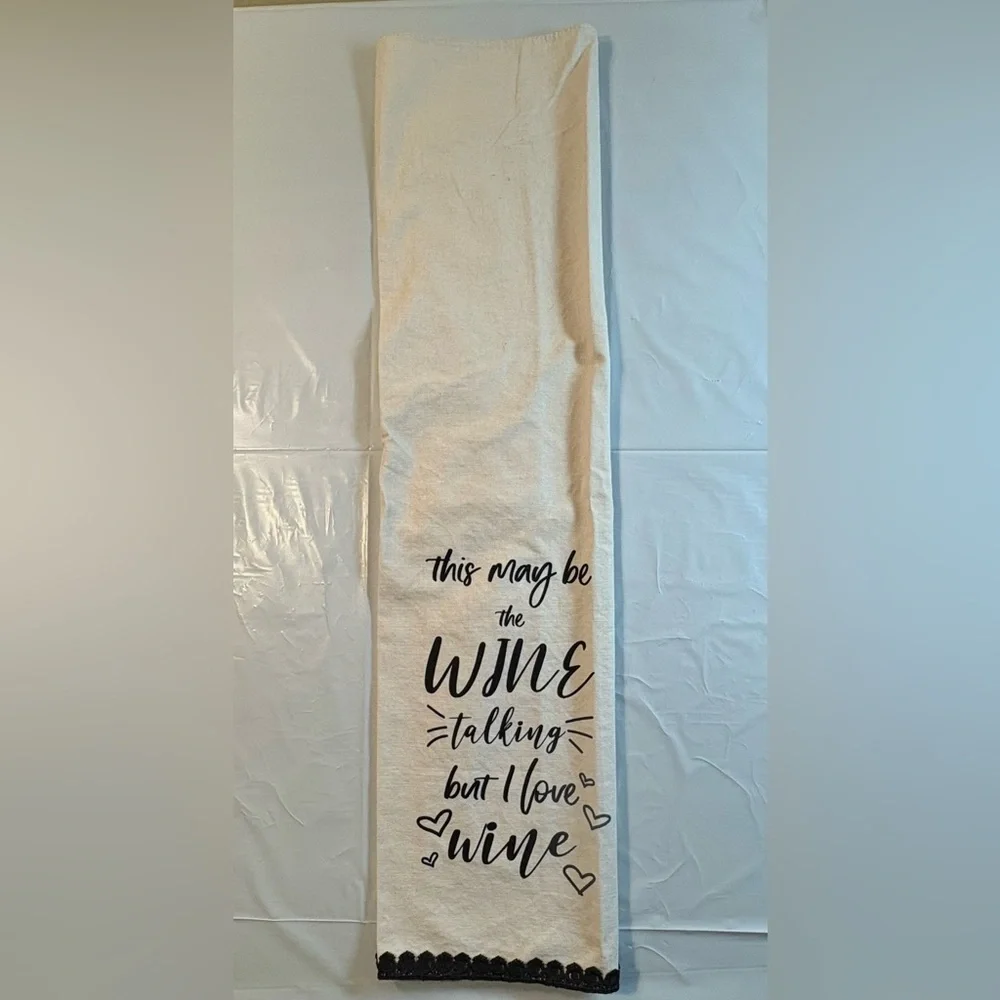 NWOT Kitchen Towel: Primitives by Kathy I Love Wine